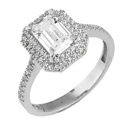 Λευκόχρυσο δαχτυλίδι Κ14 με ζιργκόν